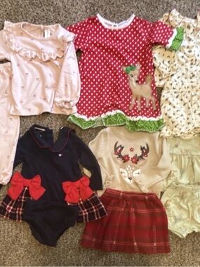 Girls Holiday Dress & Outfit Feat. Tommy Hilfiger, vintage, disney baby, carters